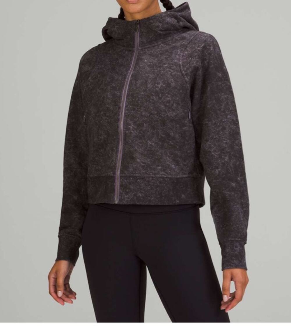 Lululemon Cotton French Terry Zip Hoodie in a denim wash pattern 118$
